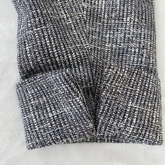 Doncaster Navy Blue White Tweed Ruffle Trim Full Zip Blazer Jacket Women's 14W - Picture 12 of 15